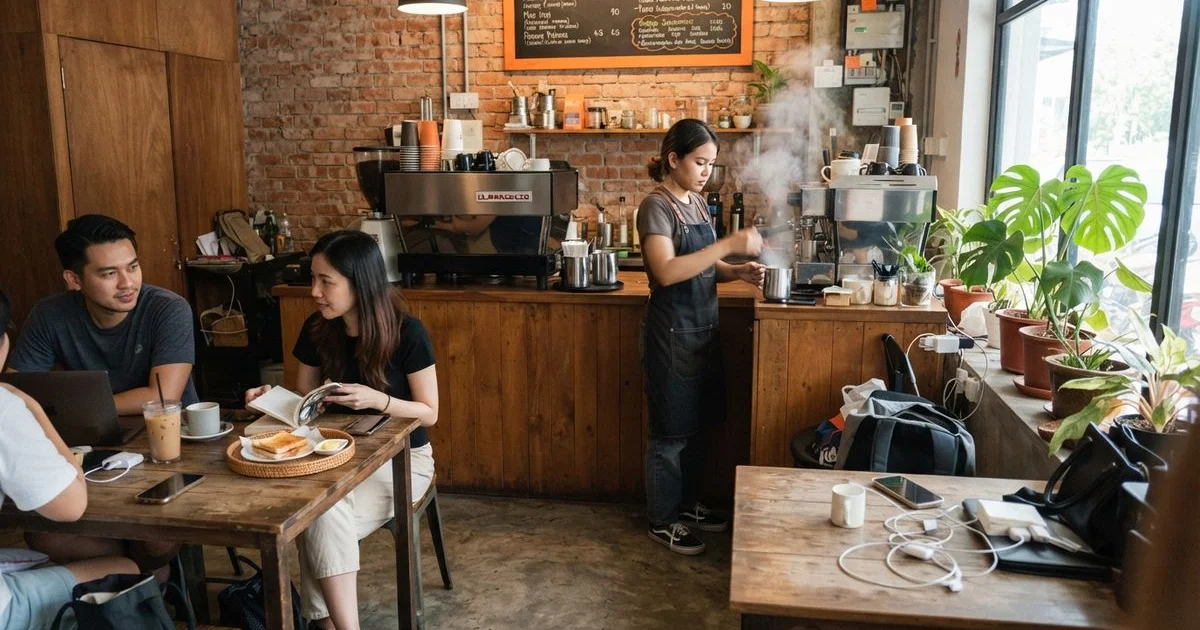 What cafes cost in Petaling Jaya and what drives the price